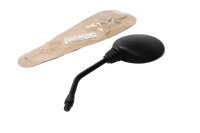 Left handlebar rearview mirror, threaded, black, oval...