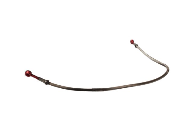 Steel braided brake line front left red fittings Yamaha YZF R1 RN01 98-99