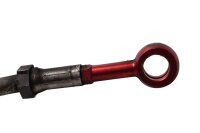 Steel braided brake line front left red fittings Yamaha YZF R1 RN01 98-99