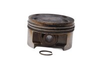 Piston with piston rings and retaining clip for cylinder...