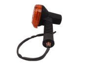 Front left turn signal, round orange housing, rubber base...