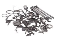 Screw set, engine remnants, shafts, locking plates...