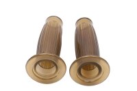Geribbelde, transparante vintage stuurstangen, links en...