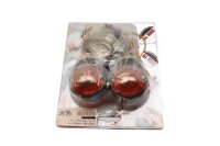 Bar end indicators, bullseye style, black/orange, front...