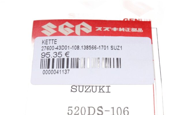 Kette 520DS-106 Antriebskette Kettenrad Ritzel Kettenkit Suzuki universell