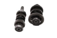 Complete gearbox main shaft, countershaft, shift shaft...