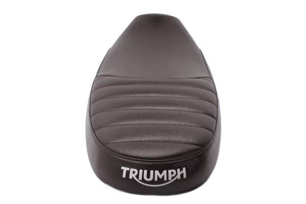 Brun bänk med längsgående sömmar, klassisk vintagestil Triumph Bonneville 900 T100 15-15