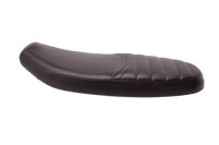 Brown bench with longitudinal stitching, classic vintage...