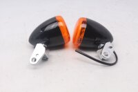 Forreste blinklys, runde, orange, sorte, krom sæt Harley-Davidson universell