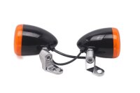 Blinkerpaar orange Gehäuse schwarz chrom Halter Harley-Davidson universell
