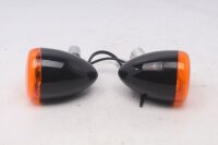 Blinkerpaar orange Gehäuse schwarz chrom Halter Harley-Davidson universell