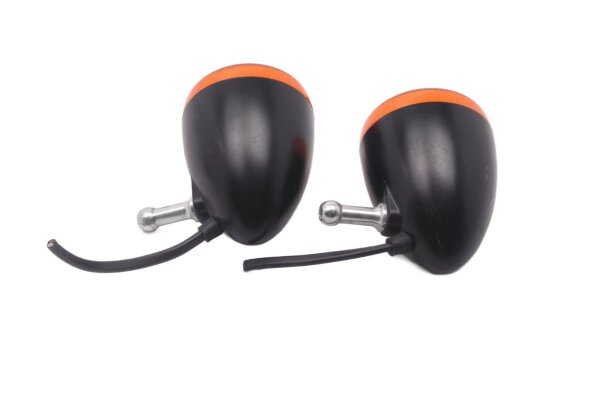 Blinkerpaar schwarz orange universal rund klassisch Harley-Davidson universell