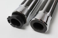 Lenkergriffe Chrom Gummi Riffel universal links Harley-Davidson universell