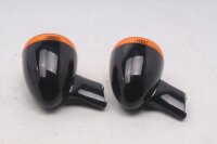 svart orange rund blinkers par vänster höger Harley-Davidson universell