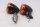 LED turn signal set left right round black orange Harley-Davidson universell