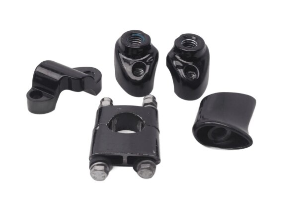 Lenkerklemmen Gabelbrücke Riser-Klemmung Schwarz Satz Harley-Davidson universell