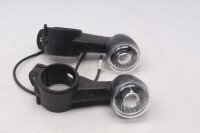 Clignotants (paire), fixation guidon, noirs, ronds, gauche, droit Harley-Davidson universell