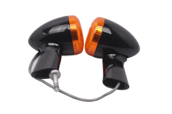 Indicator set black orange housing pair left right Harley-Davidson universell