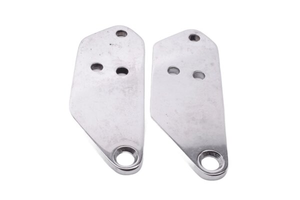 Footrest bracket carrier plate chrome set both sides Harley-Davidson universell