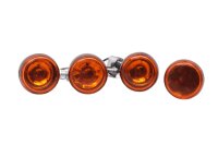 Turn signal set, orange housing, black chrome, left...