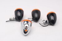 Blinkerssats, orange hölje, svart krom, vänster Harley-Davidson universell