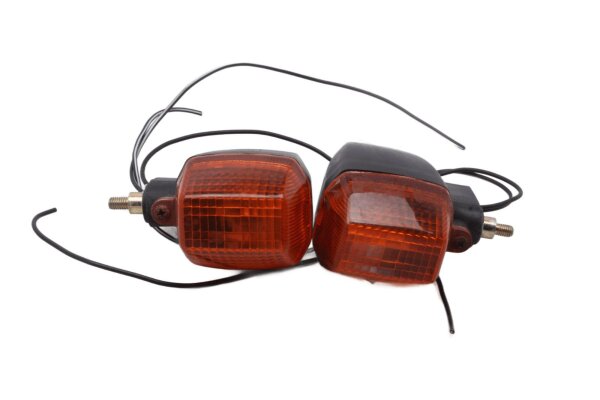 Rear indicator pair, orange, rectangular, mounting Kawasaki ZR 7S ZR750F 99-04