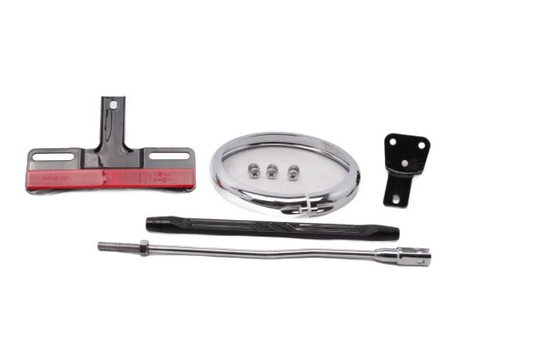 Reflector holder, chrome ring, mounting screws Harley-Davidson universell