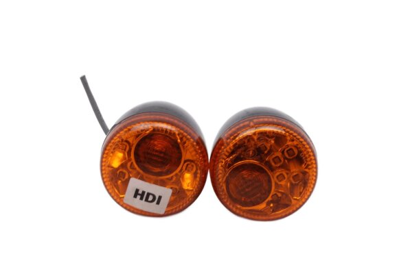 Ensemble de clignotants ronds à LED, orange et noir, gauche et droite Harley-Davidson universell