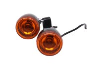 Round indicator, black/orange, indicator housing, left...