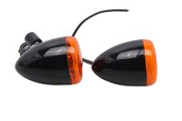 Round indicator, black/orange, indicator housing, left...
