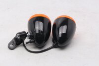 Indicateur rond, noir/orange, boîtier dindicateur, gauche Harley-Davidson universell