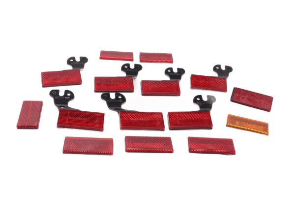 Ensemble de réflecteurs rouge et jaune pour support de plaque dimmatriculation Harley-Davidson universell