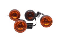 Front and rear left and right turn signals, black and...