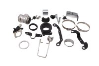 Schroeven, houders, klemmen, lagers, rubbers, frame...