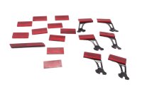 Ensemble de réflecteurs rouges,...