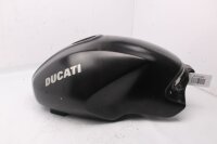 Zwarte brandstoftank, krassen aan de voorkant Ducati...