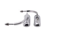 Chrome mini oval mirror pair left right Motorrad...