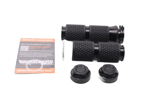 Manopole per manubrio, in gomma zigrinata, nere, set sinistro e destro Harley-Davidson universell