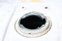 Fuel tank, petrol tank, fuel container, white Moto Guzzi V65 PG 81-87
