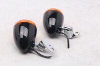 Blinker Set orange Chromhalter links rechts universal Harley-Davidson universell