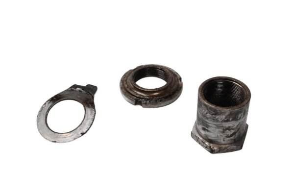 Fork bridge clamping nut locking plate bearing cup set Moto Guzzi V65 PG 81-87