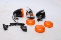 Set di indicatori di direzione, vetro arancione, cromato, nero, universale Harley-Davidson universell