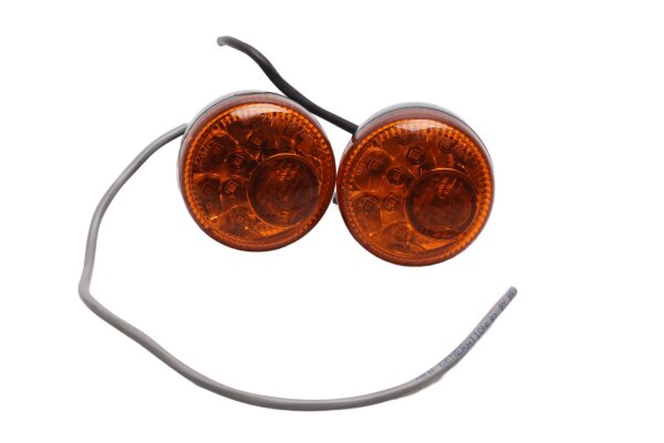 LED Blinker Paar schwarz orange universal Rundgehäuse Harley-Davidson universell