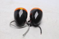 LED Blinker Paar schwarz orange universal Rundgehäuse Harley-Davidson universell