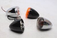 Universal round LED indicator set, tinted orange, clear Harley-Davidson universell