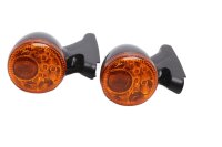 LED-indikatorpar, sort og orange hus, universal Harley-Davidson universell