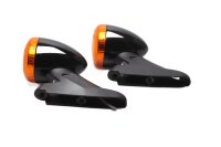 LED-indikatorpar, sort og orange hus, universal Harley-Davidson universell