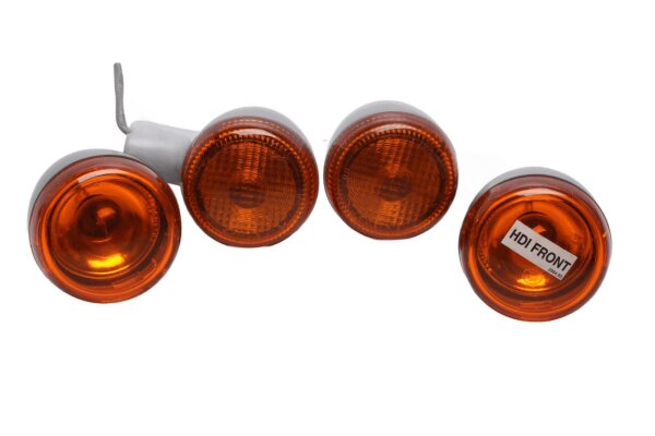 Blinker Set orange rund universal Gehäuse grau Harley-Davidson universell
