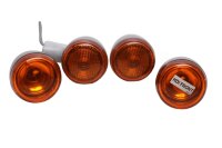 Orange round universal indicator set with grey housing...
