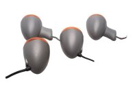Orange round universal indicator set with grey housing...